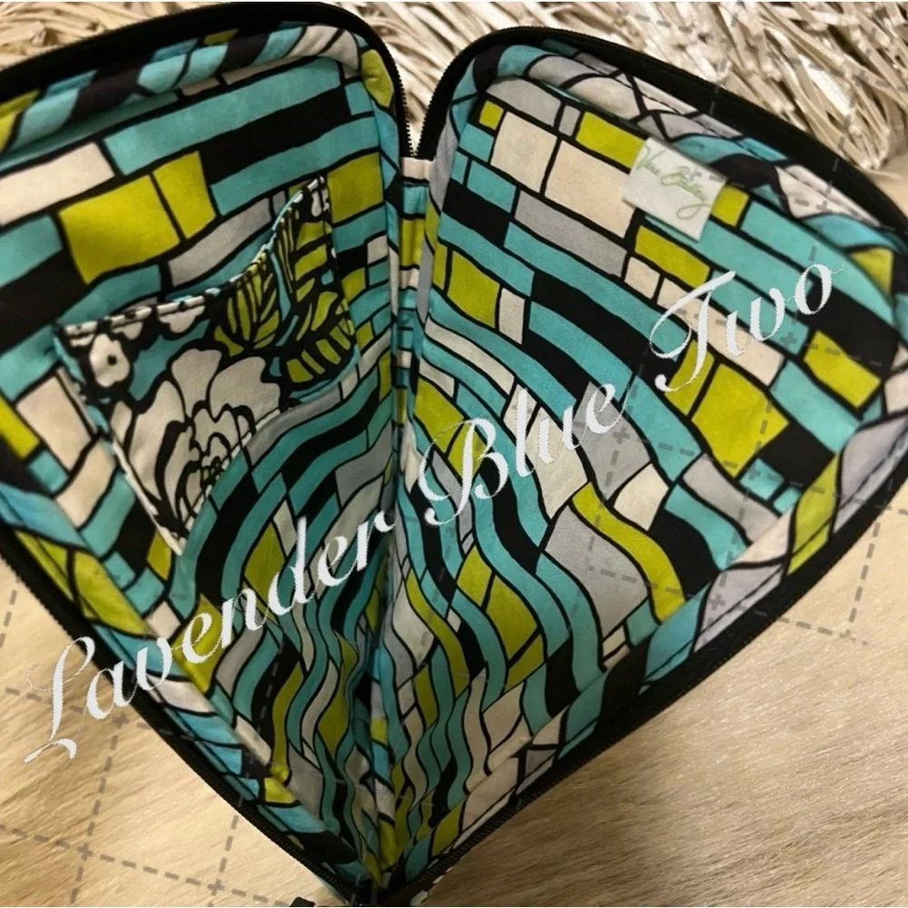 VERA BRADLEY Island Blooms 2012 Tech Case Black Turquoise Green Hawaiian Y2K